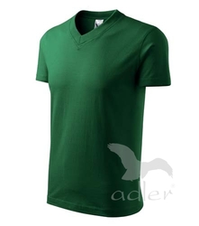 Tričko V-neck lahvově zelená 2XL