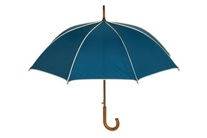 Automatic wooden stick umbrella "Waltz" with colour-matching piping