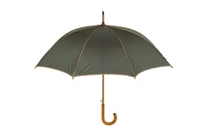 Automatic wooden stick umbrella "Waltz" with colour-matching piping