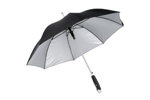 Stick umbrella "Ring" with integrated shoulder strap, polyester - pongee canopy