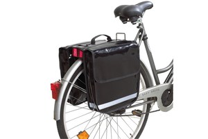 Bicycle bag "Dynamic" with heavy duty material, divided in 2 bags with zip pocket