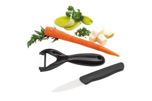 Peeling set &quot;Comfort line&quot; consists of a peeler and knife with a ceramic blade