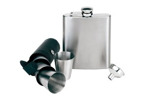Hip flask set "Gentleman", 7 pieces, approx. 210ml