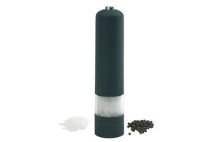 Rubber-coated electric salt and pepper mill with light