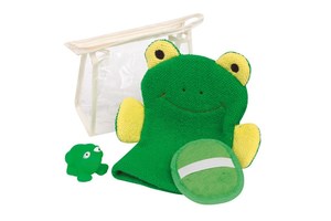 Massage set "Funny frog" in transparent zippered bag