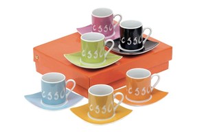 Espresso set "La dolce vita" consists of 6 cups with coasters