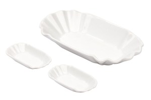3 piece porcelain chips set "Chips & Dips", 1 large dish and 2 small dishes