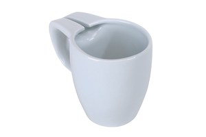 Ceramic mug "Multi handle" with a practical tea bag holding slot in the handle