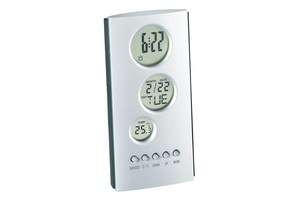 LCD alarm clock "Tower" with thermometer and date
