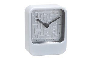 Table clock "Maze": with analogue time display and labyrinth puzzle on the clock-face