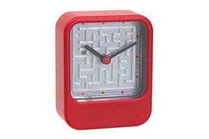 Table clock "Maze": with analogue time display and labyrinth puzzle on the clock-face