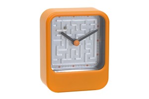 Table clock "Maze": with analogue time display and labyrinth puzzle on the clock-face