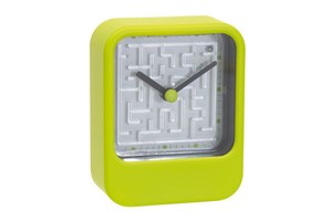 Table clock "Maze": with analogue time display and labyrinth puzzle on the clock-face