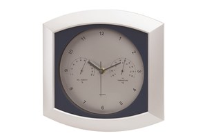 Designer wall clock &quot;Fashion&quot; with hygro/ thermometer