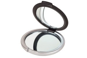 Make-up mirror "Magnify" with 2 mirrors, rubber lid and a magnifying mirror