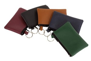 Key pouch "Home" with a zip and key ring, 5 different colours assorted