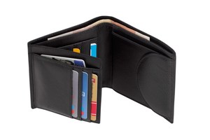 Genuine leather wallet "Dow Jones" with slip-in pockets for cards