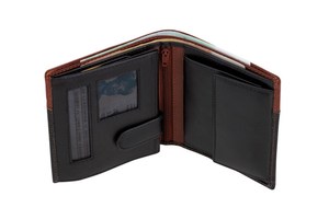 Genuine leather wallet "Cash" with various slip-in pockets for cards