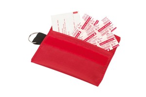 First Aid kit "Guardian Pocket", packed in a pouch with key ring and Velcro fastener