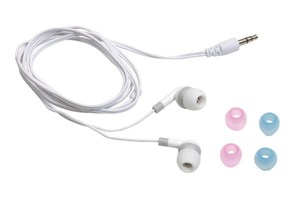 In-Ear-Earphone "Listen": 3 differently coloured top pieces for different ear sizes