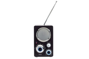 FM radio "Frequency": with blue LED light at the frequency display and volume control