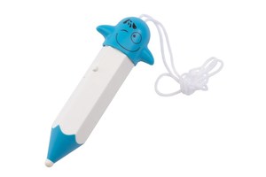Fan "Air fun" shaped as a pen with protection cap and cord, packed in a gift box