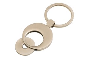 Key ring "Money" with a coin in matt design, packed in a black box