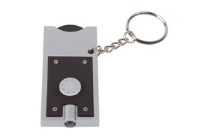 LED key ring "Shopping", white light and token for the shopping cart