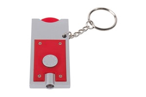 LED key ring "Shopping", white light and token for the shopping cart