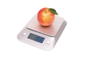 Kitchen scale "Exquisite" with metal plate, weight display in grammes and pounds, weighs up to 3kg