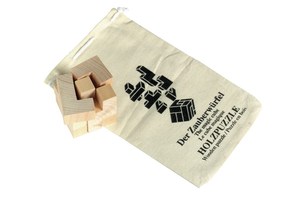 Dice puzzle "Crazy cube", wooden, in cotton bag