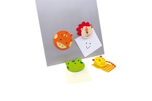 Memo holder "Funny Four" with a magnet and 4 different animal motives