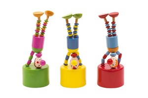 Push puppets "Crazy clowns", 3 assorted colours
