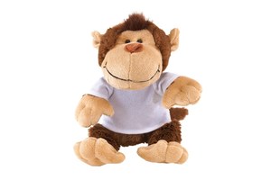 Plush monkey "Ingo" with soft fur and a T-shirt (packed separately) for printing