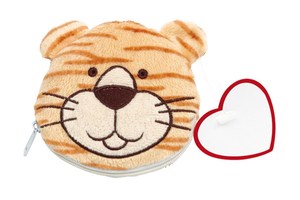 Plush wallet "Little money" with zipper and heart for printing