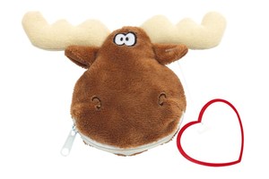 Plush wallet "Little money" with zipper and heart for printing