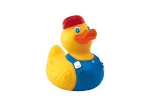 Rubber duck "Bob" with a blue overall and cap