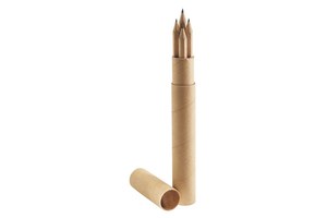 Pencil box "Plain & Simple" round, 4 pieces, sharpened