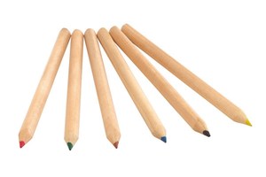 Jumbo coloured pencils "Colourful" with 6 non-coated pencils, sharpened