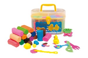 Modelling clay "Funny Activity", includes 16 different coloured clay sticks, 2 shape cutters and 4 tools (colours and forms vary for the cutters and tools)