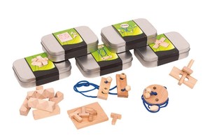 Patience game "Think about" in metal box, 5-times assorted