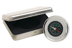 Compass "Navigation" with a wide metal rim, packed in a metal box