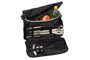 Picnic Barbecue Bag "2in1": with zip fastening cool bag, 10 parts grill cutlery