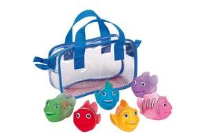 Water animals "Funny fishes" with 6 different coloured plastic fishes