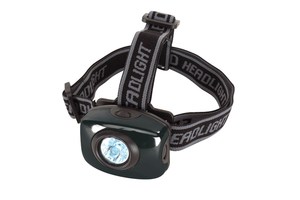 Head lamp "Expedition" with 5 strong LED lights, light flashes or burns normally, ON/OFF button