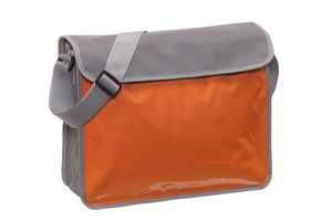 Shoulder bag "Visual" with a transparent PVC slip-in pocket on the front