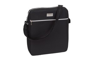 Shoulder bag "Silver line" with removable metal logo