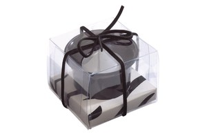 Candle "Black Fashion" consists of 1 tea light and a candle holder
