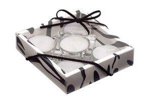 Candle set "Transparent Fashion" includes 5 tea lights and 1 glass holder