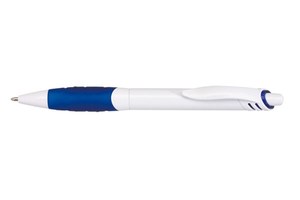 Ballpoint pen &quot;Jingle&quot; with rubber grip and blue ink